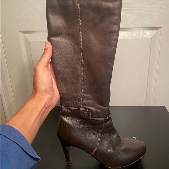 Carlo Rossetti Women’s Size 5 Dark Brown High Heeled Zip Up Boots - Picture 3 of 5